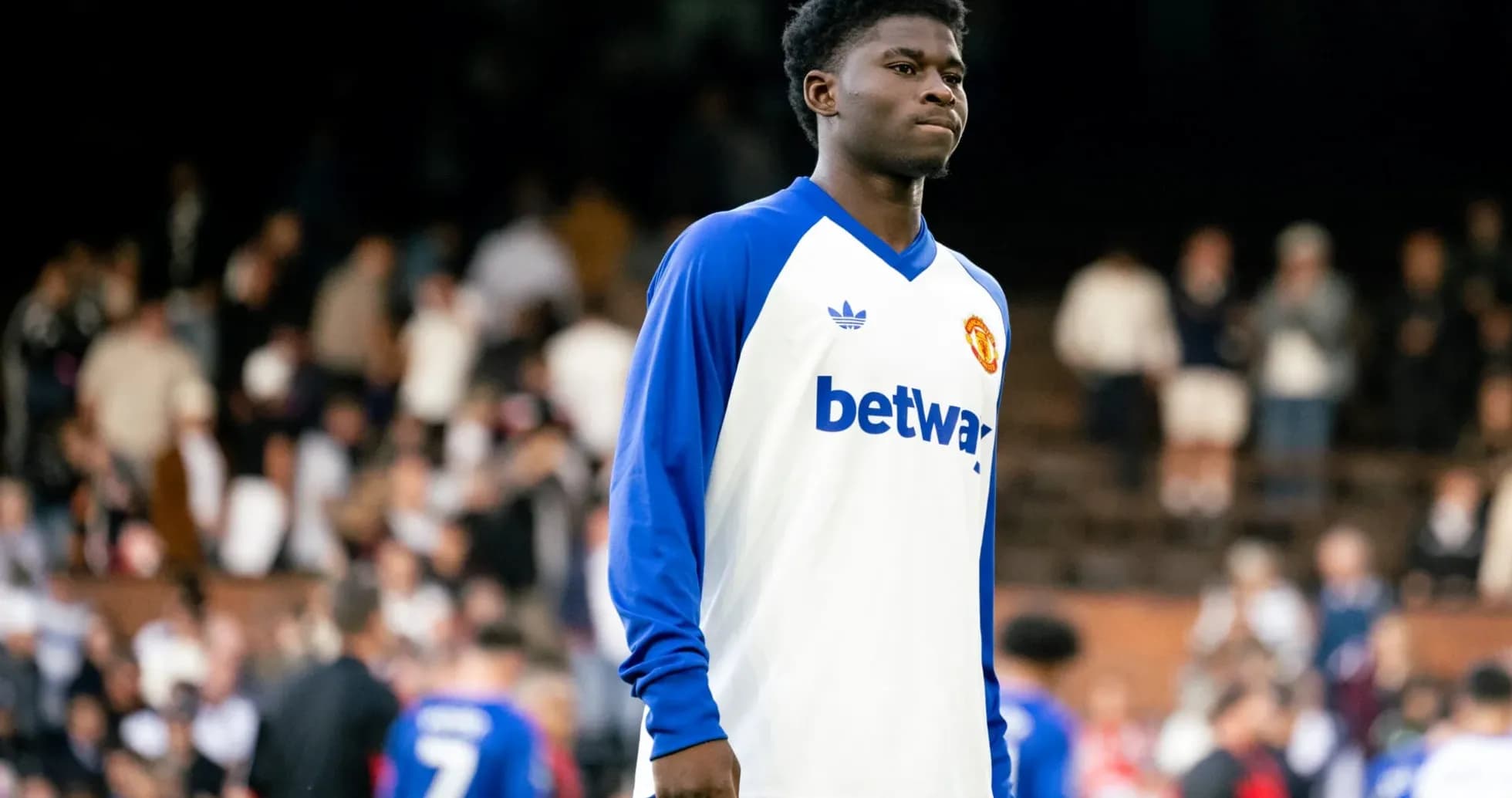 Jugador de Manchester United en el campo tras el partido