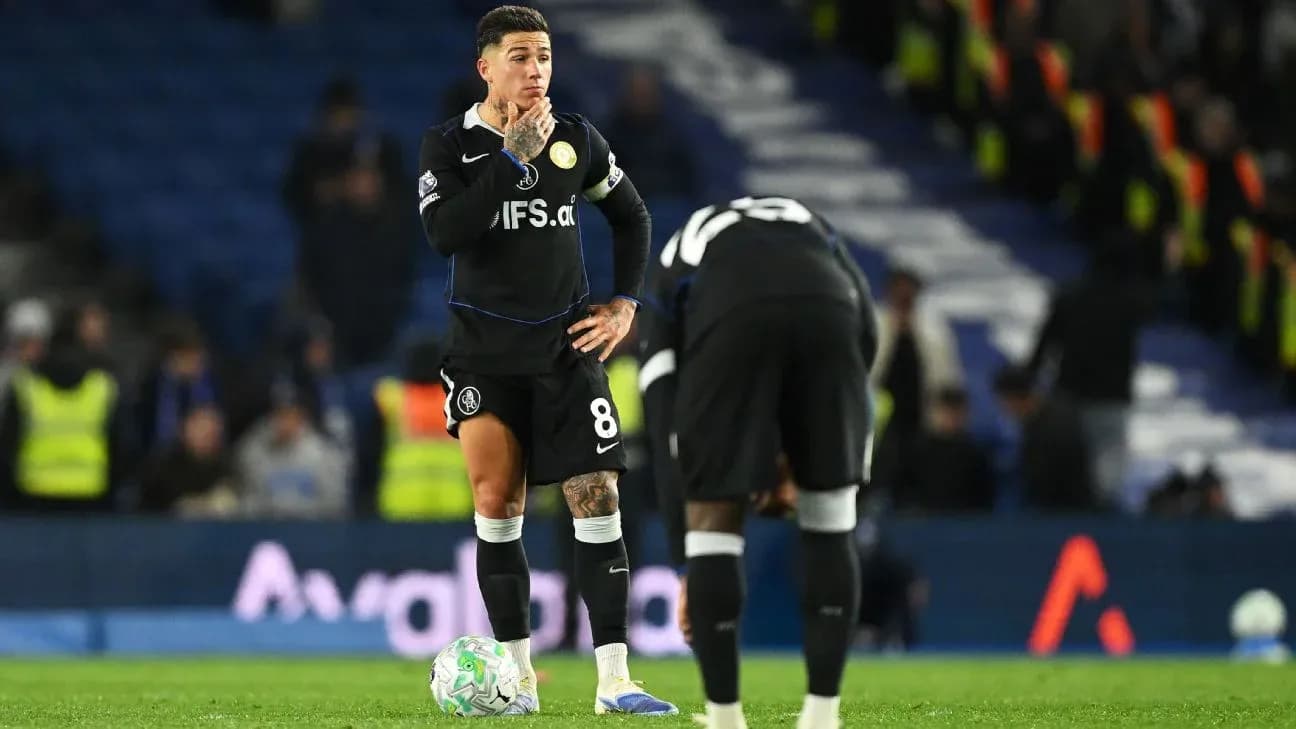 Jugador de Chelsea durante partido contra Brighton
