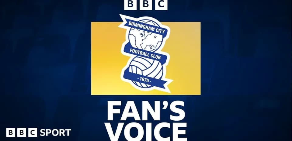 Logo de Birmingham City y texto 'FAN'S VOICE'