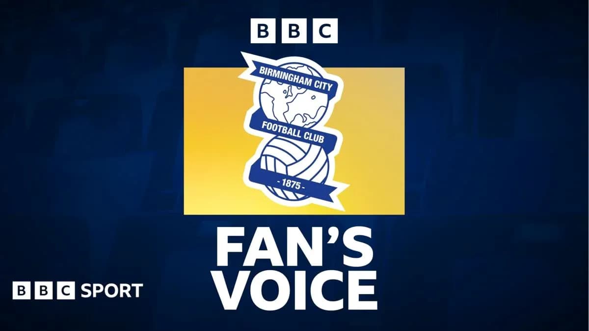 Logo de Birmingham City y texto 'FAN'S VOICE'