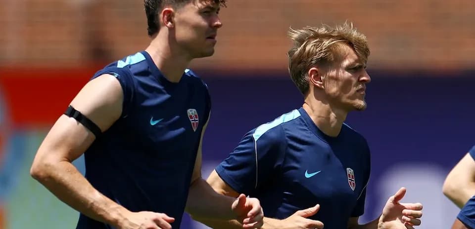 Jugadores noruegos entrenando para el Mundial 2026