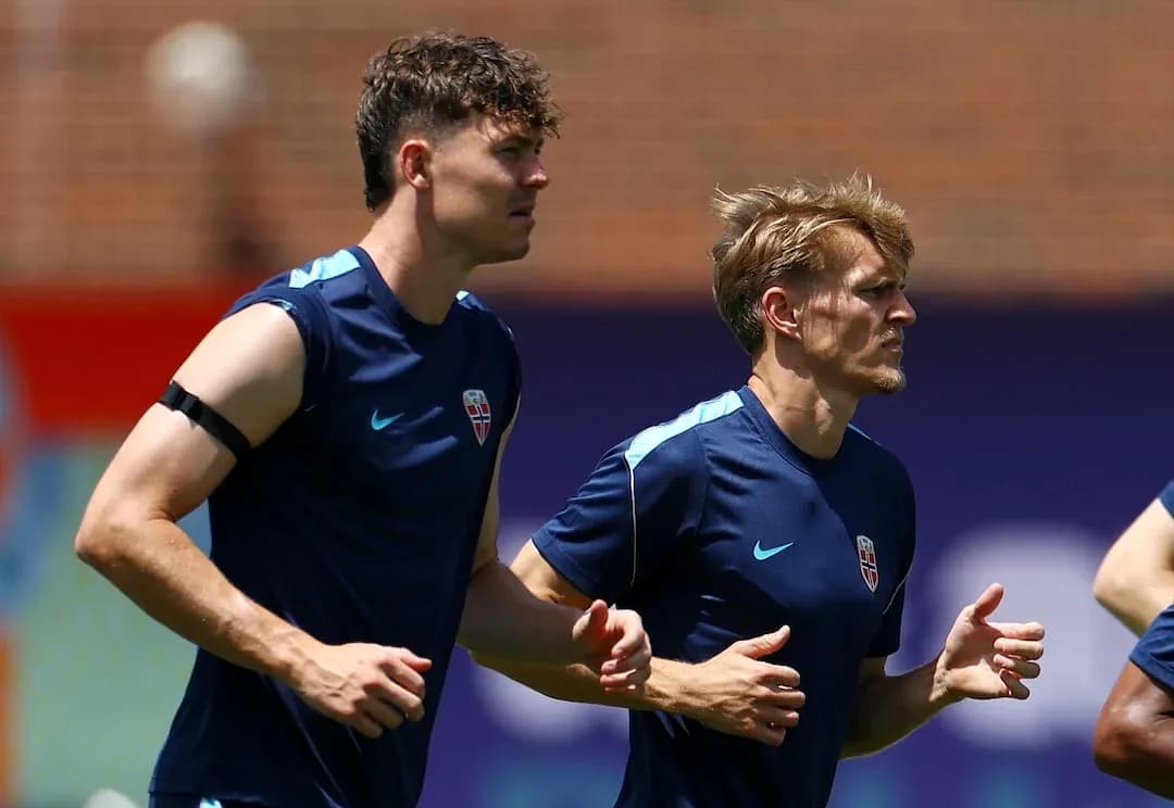 Jugadores noruegos entrenando para el Mundial 2026