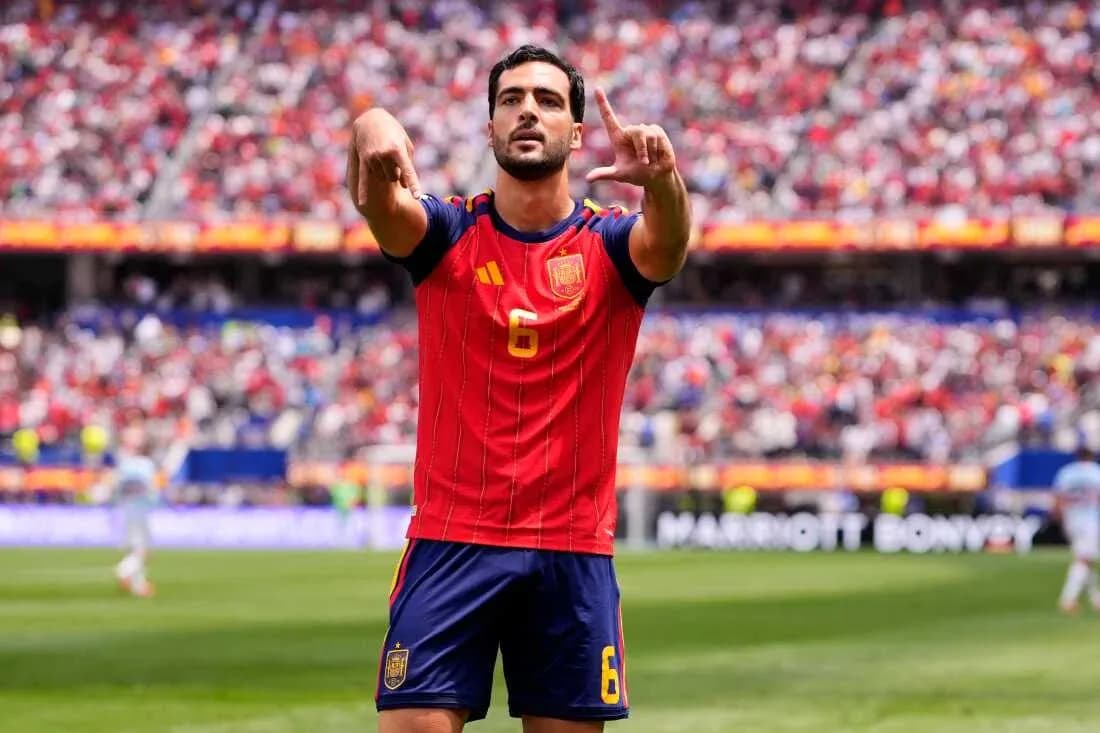 Jugador de España celebrando en el partido
