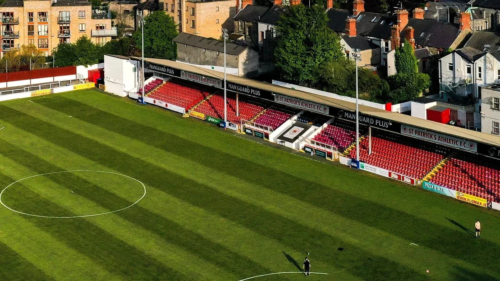 Vista aérea del campo de St Patrick's Athletic