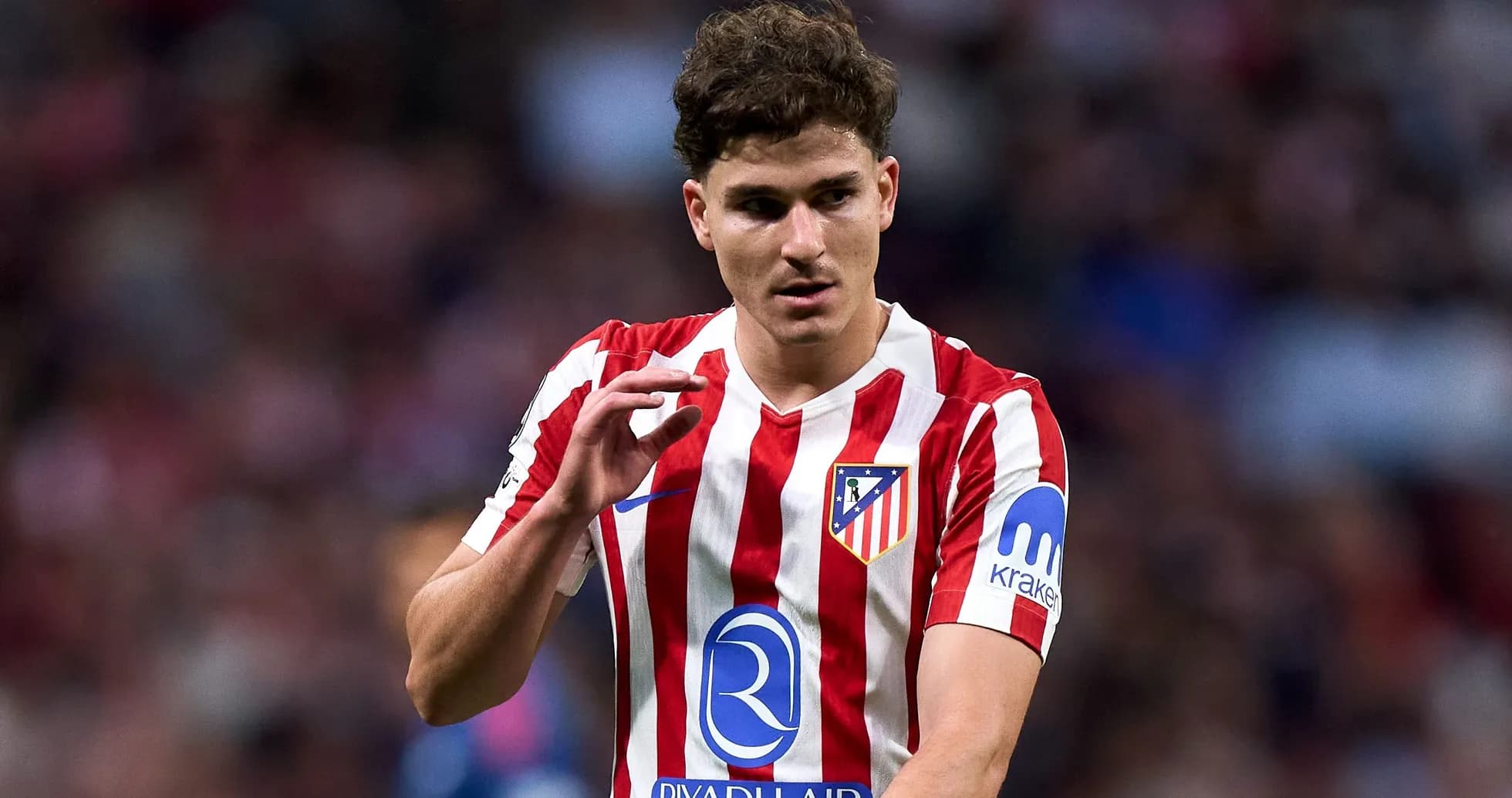 Jugador de Atlético de Madrid en acción durante partido