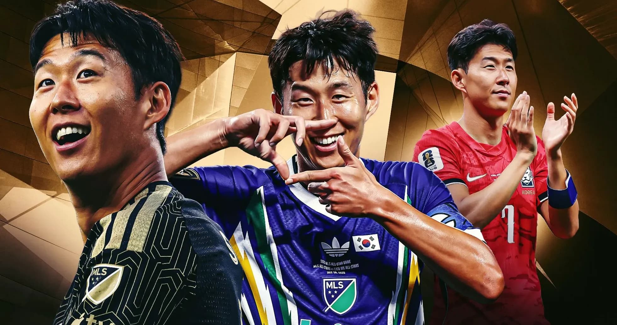 Tres jugadores de fútbol coreanos posando juntos