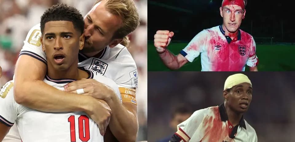 Jugadores de Inglaterra en momentos de acción y lesiones