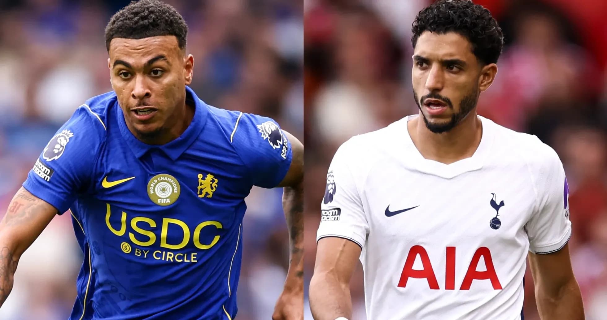 Jugadores de Chelsea y Tottenham en acción