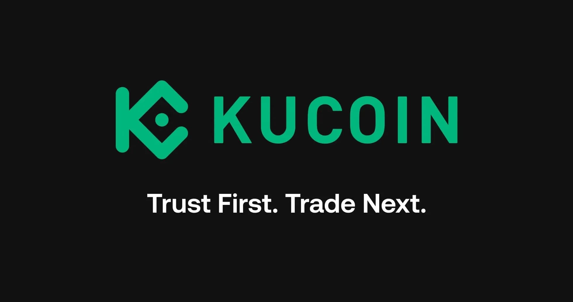 Logotipo de KuCoin con lema comercial