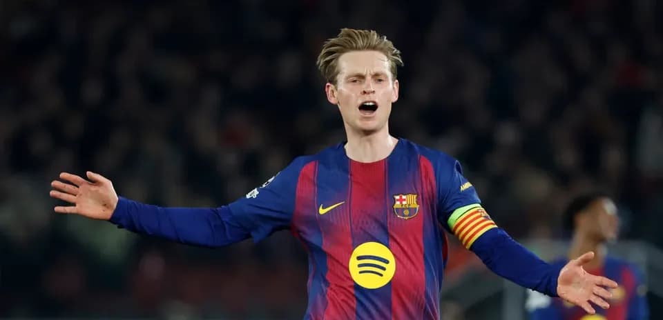 Jugador del Barcelona gesticulando durante el partido