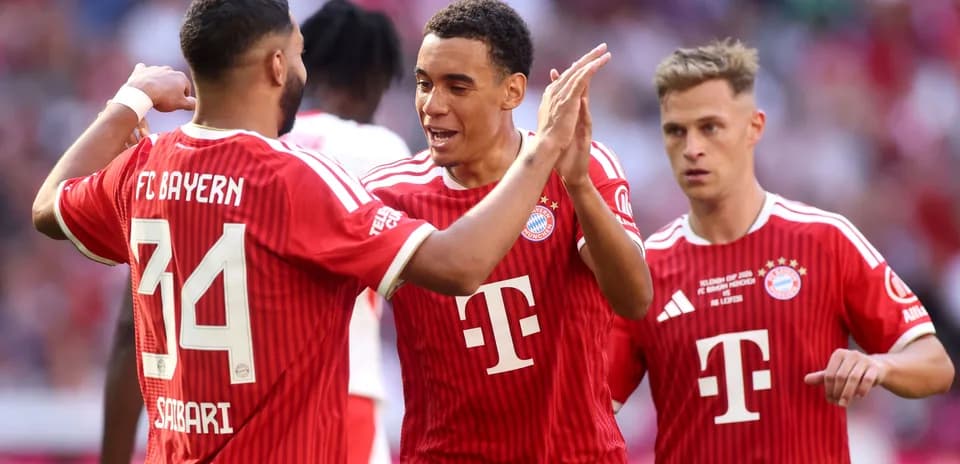 Jugadores de Bayern celebrando un gol en el partido