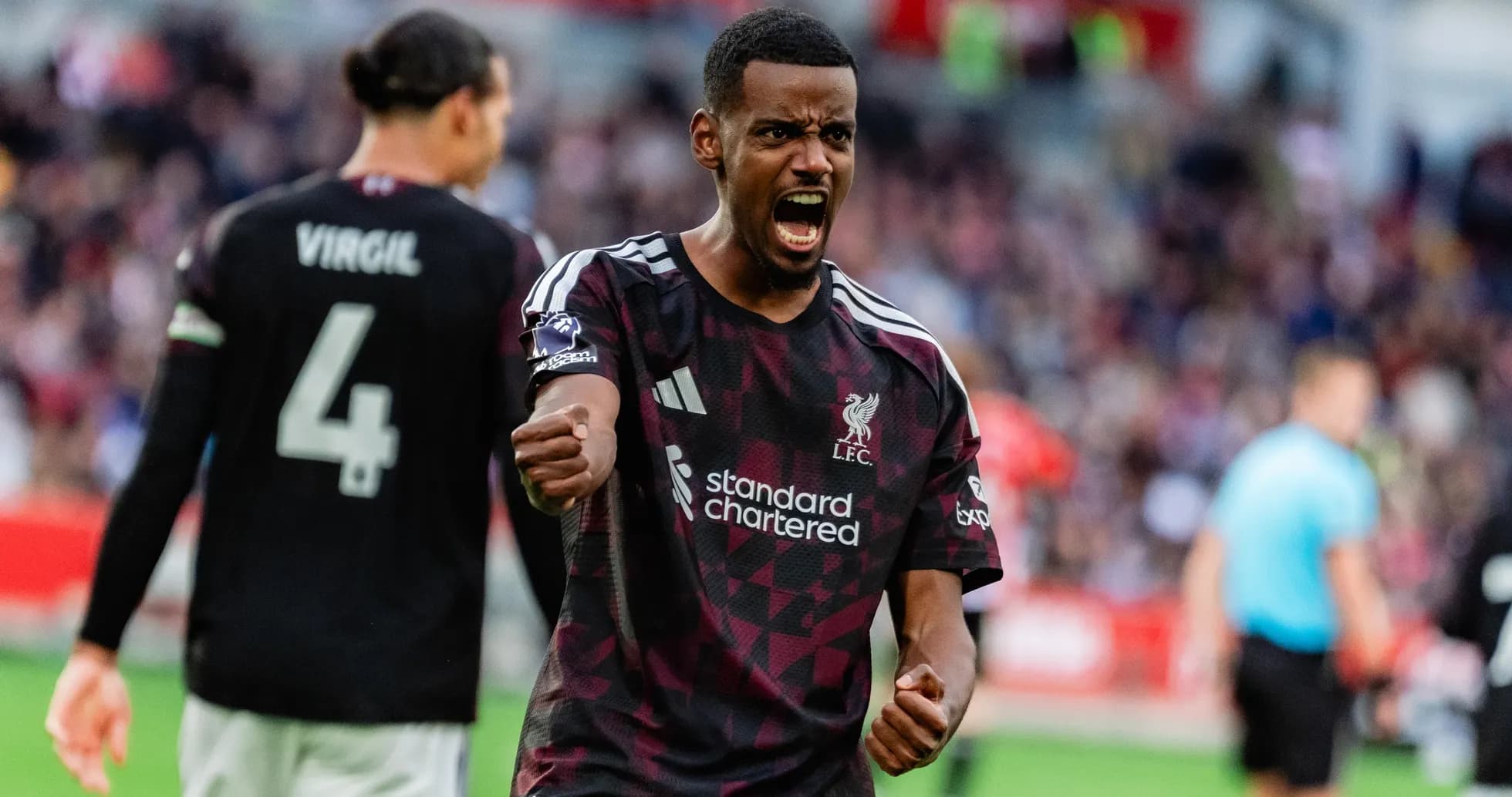 Jugador de Liverpool celebrando un gol