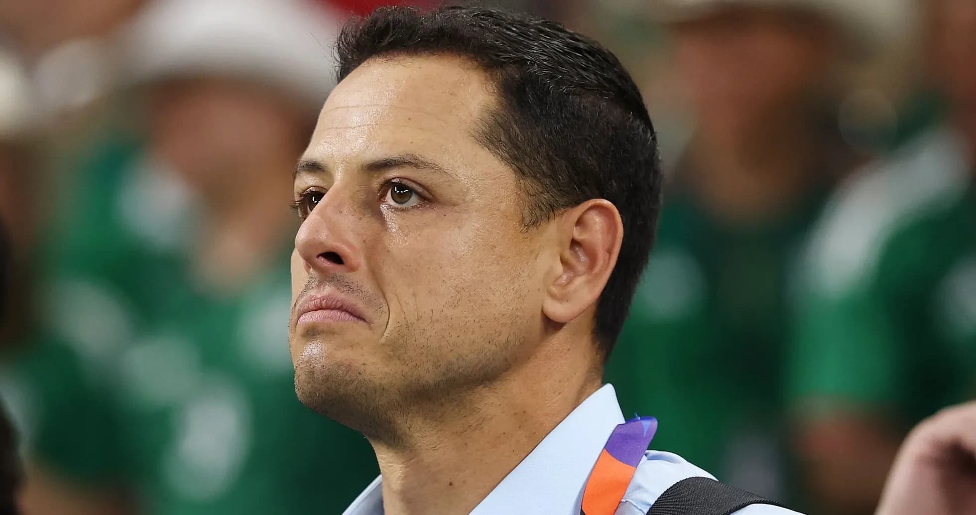 Jugador con lágrimas en su rostro durante evento