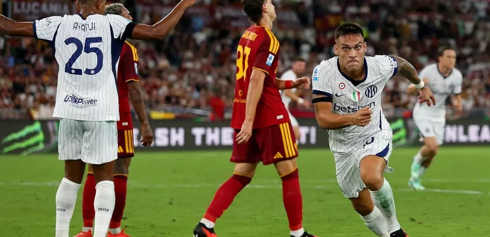 Lautaro Martínez celebrando un gol contra AS Roma