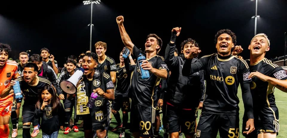 Celebración del equipo de Los Angeles FC II