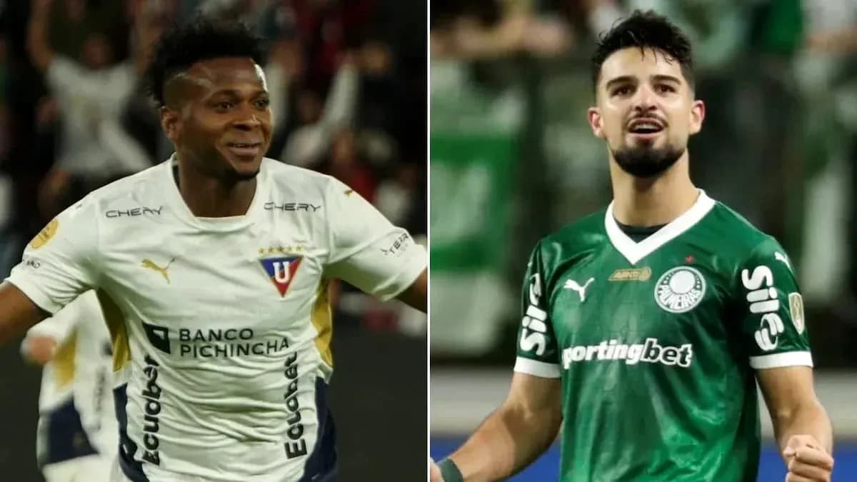 Jugadores de LDU y Palmeiras durante el partido