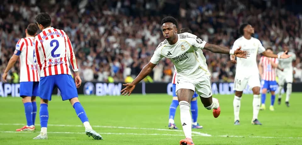 Vinícius Jr. celebrando un gol para el Real Madrid