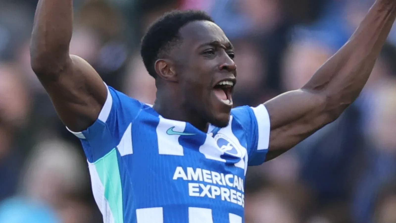 Jugador de Brighton celebrando un gol en partido