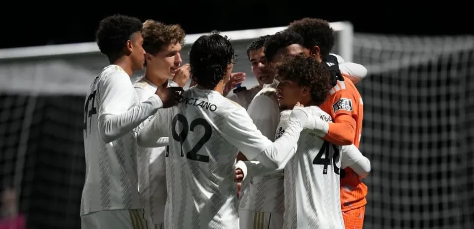 Celebración de gol del equipo de Los Angeles FC II