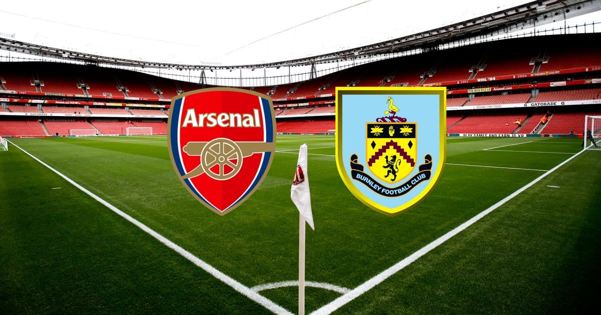 Estadio de Arsenal con logos de Arsenal y Burnley