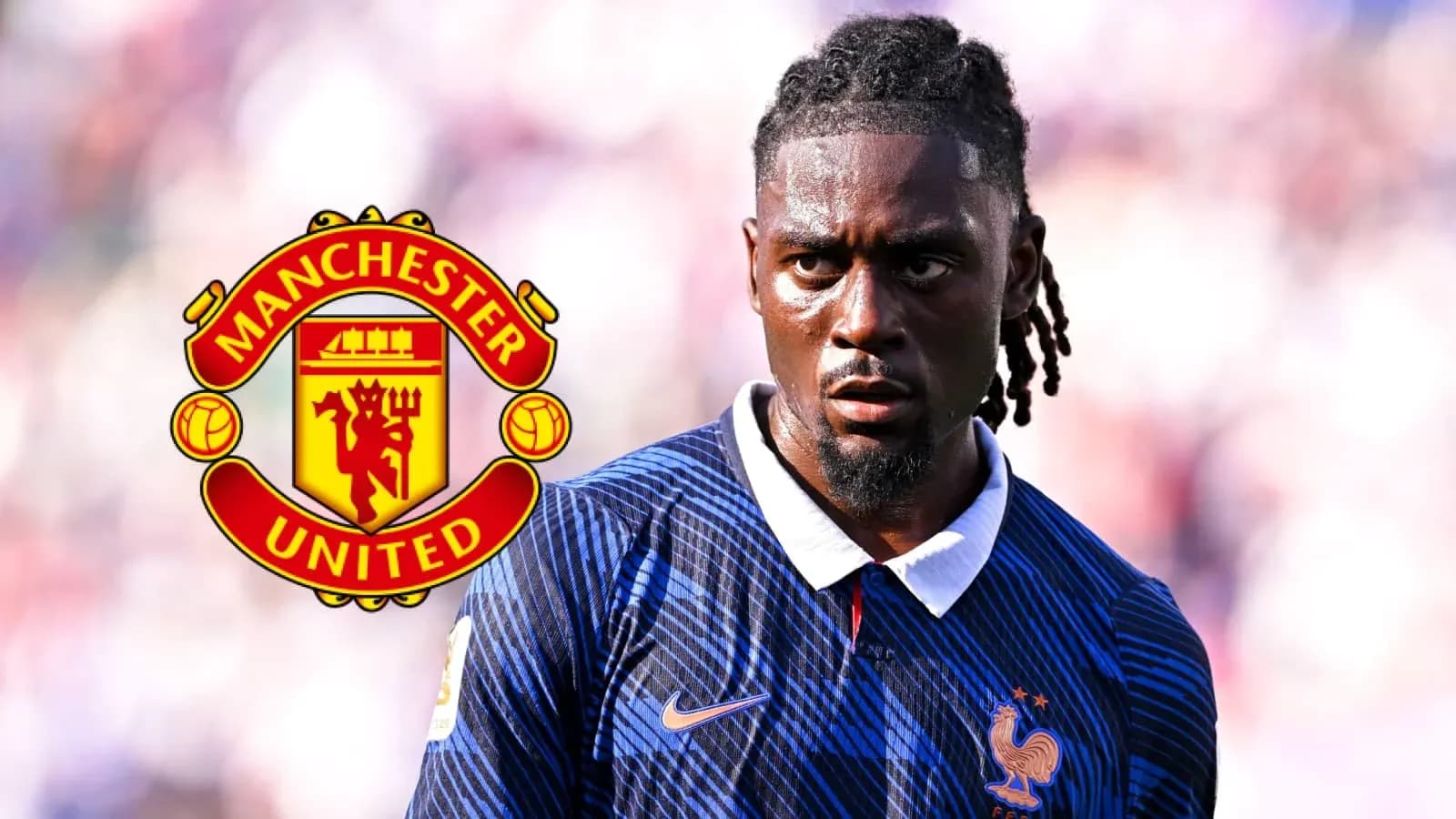 Jugador con camiseta de Francia y logo de Manchester United