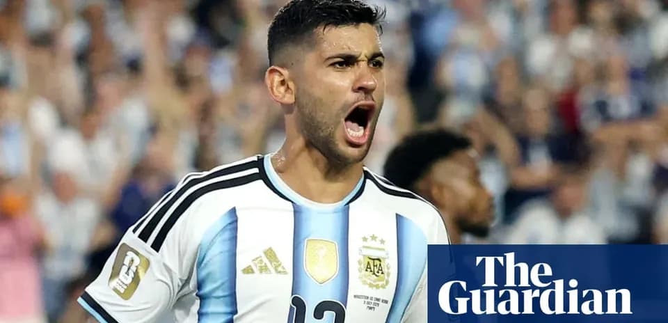 Jugador de Argentina celebrando en un partido