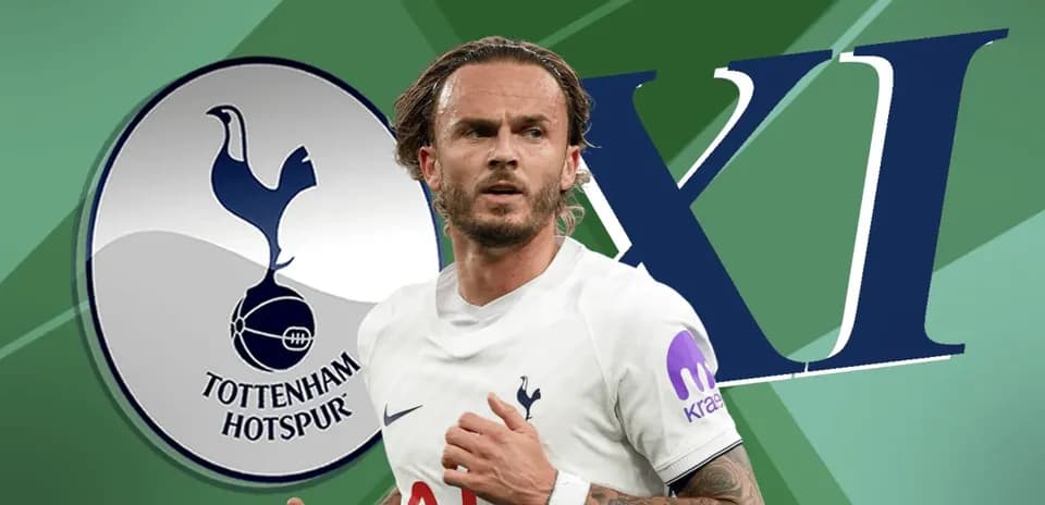 Jugador de Tottenham Hotspur en acción con logo del equipo