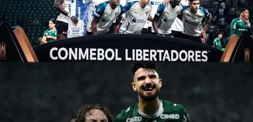 Jugadores de LDU de Quito y Palmeiras en la Libertadores