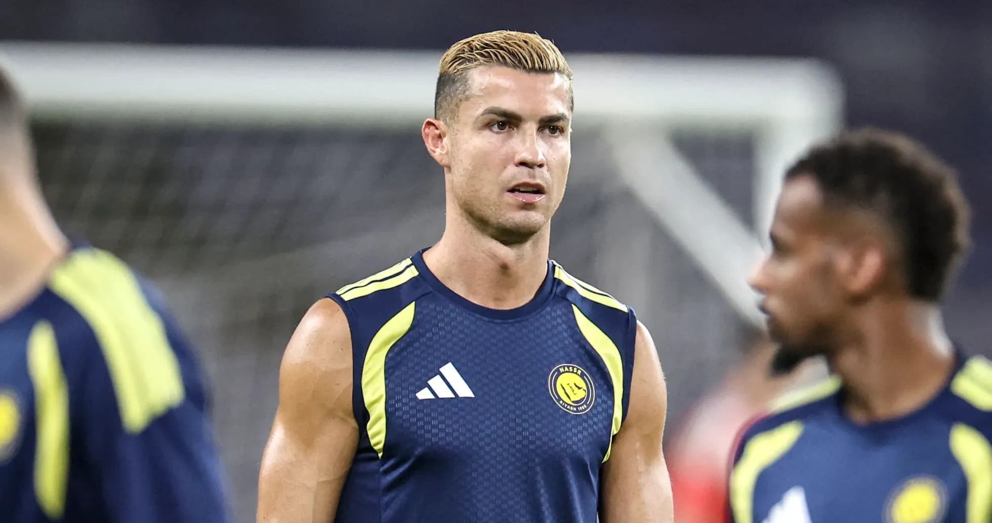 Cristiano Ronaldo en sesión de entrenamiento con equipo