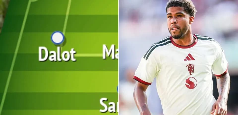 Dalot en formación táctica de equipo de fútbol