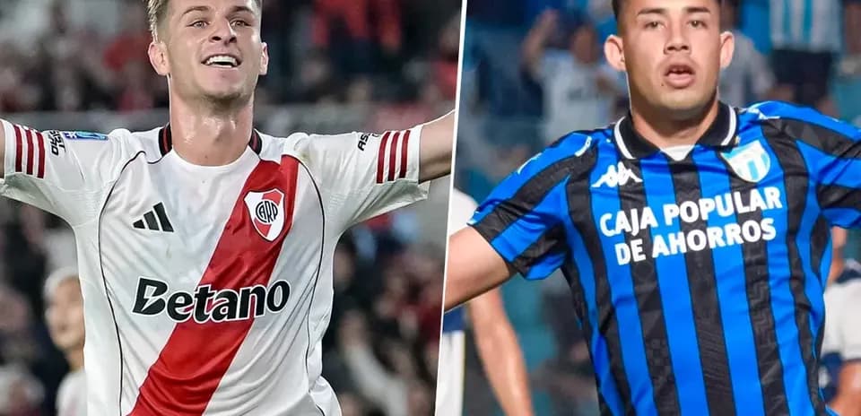 Jugadores de River Plate y Atlético Tucumán en acción
