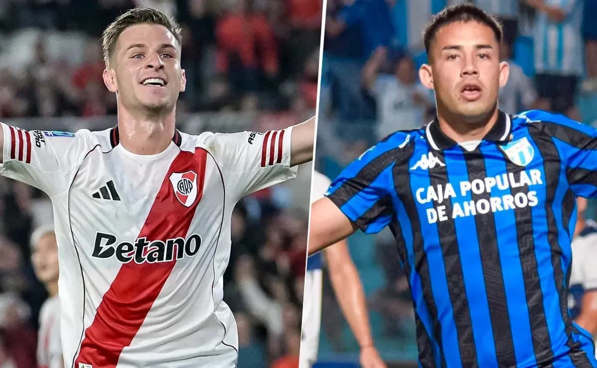 Jugadores de River Plate y Atlético Tucumán en acción