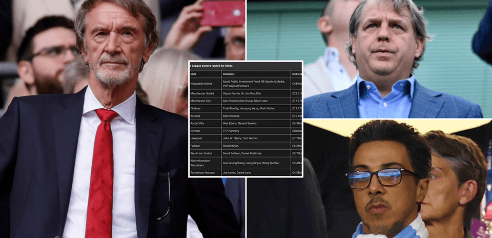 La fortuna de los dueños de cada club de la Premier League
