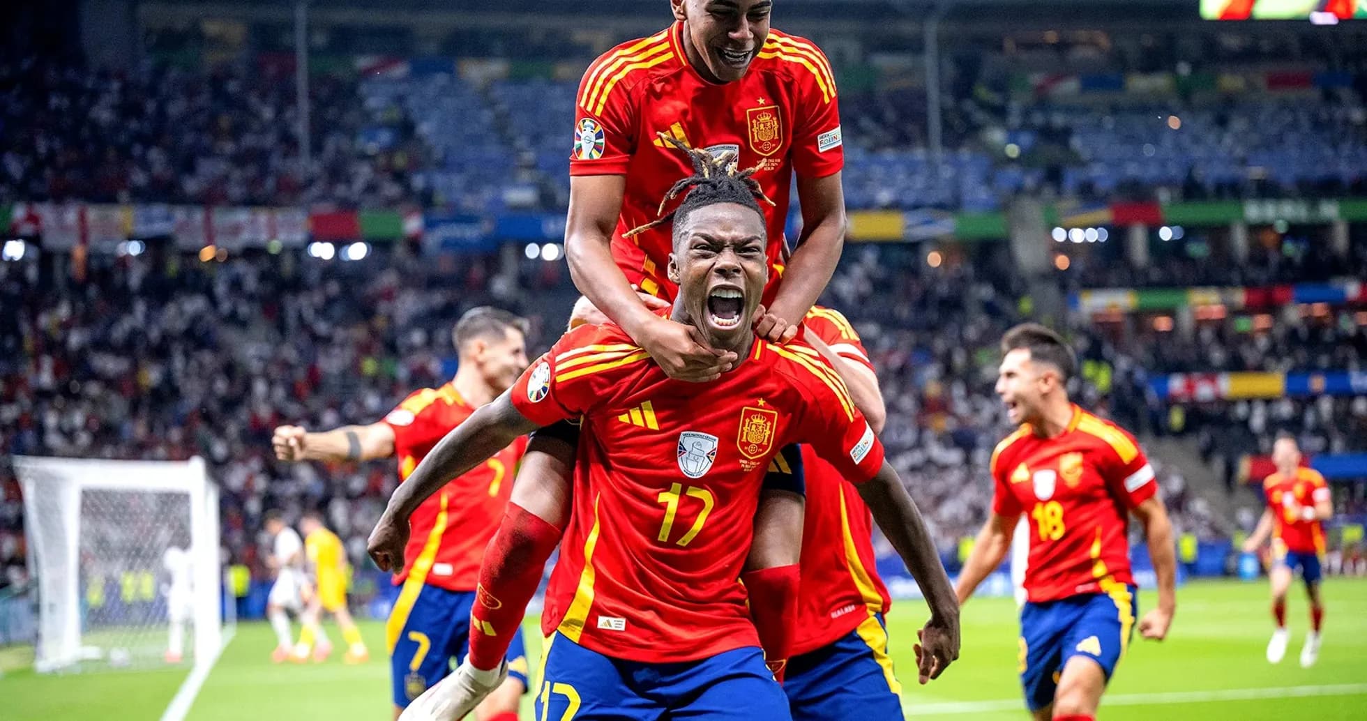 Jugadores de España celebrando un gol Jugadores de España celebrando un gol