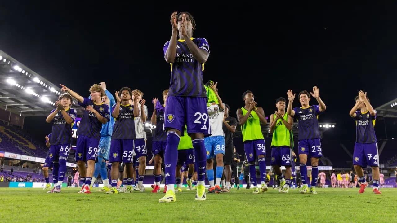 Jugadores de Orlando City II celebrando la victoria Jugadores de Orlando City II celebrando la victoria