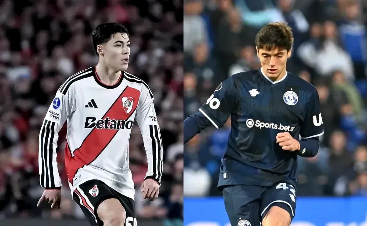 Jugadores de River Plate e Independiente Rivadavia en acción Jugadores de River Plate e Independiente Rivadavia en acción