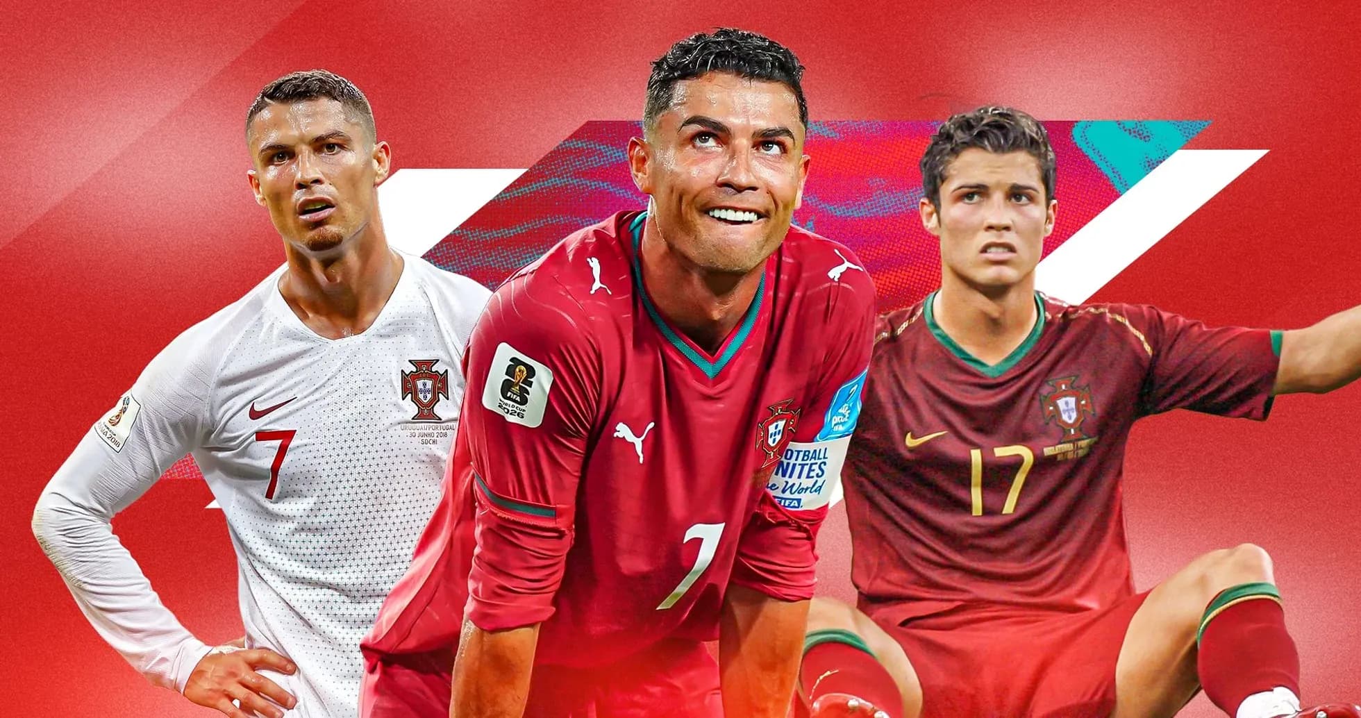 Cristiano Ronaldo en diferentes camisetas de Portugal Cristiano Ronaldo en diferentes camisetas de Portugal