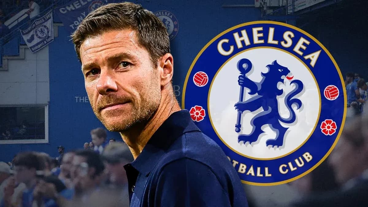 Entrenador de Chelsea con el logo del club de fondo Entrenador de Chelsea con el logo del club de fondo