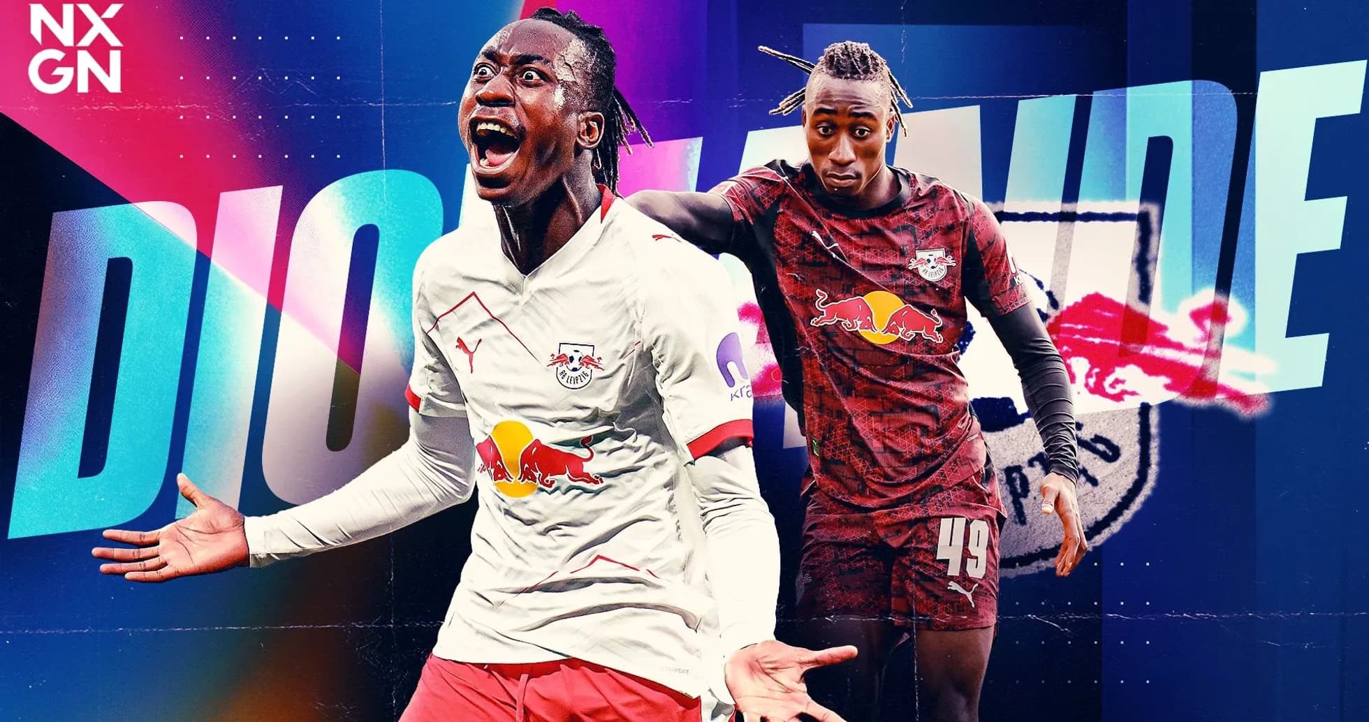 Duo de jugadores de RB Leipzig celebrando goles Duo de jugadores de RB Leipzig celebrando goles