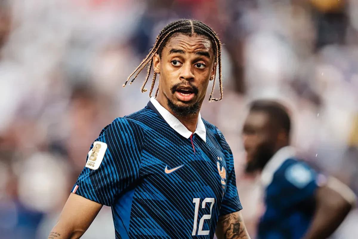 Jugador de Francia en acción durante el partido Jugador de Francia en acción durante el partido
