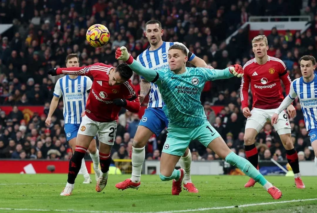 Acción del partido Brighton contra Manchester United Acción del partido Brighton contra Manchester United
