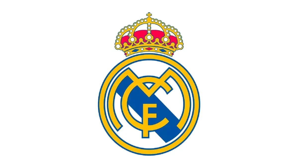 Escudo del Real Madrid con corona dorada Escudo del Real Madrid con corona dorada