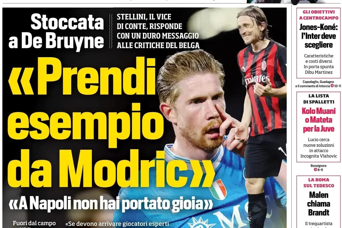 Titular de periódico sobre De Bruyne y Modric Titular de periódico sobre De Bruyne y Modric