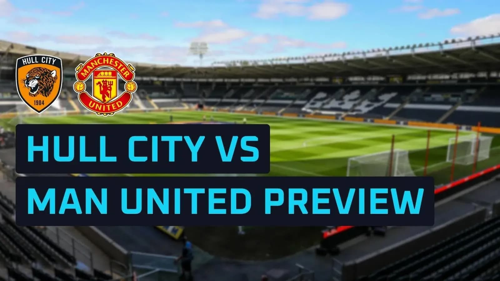 Estadio vacío con letrero de Hull City vs Man United Estadio vacío con letrero de Hull City vs Man United