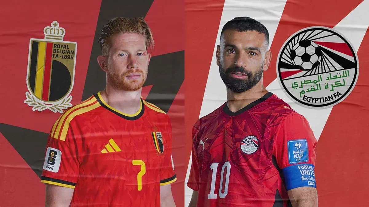 Jugadores de Bélgica y Egipto en el Mundial Jugadores de Bélgica y Egipto en el Mundial