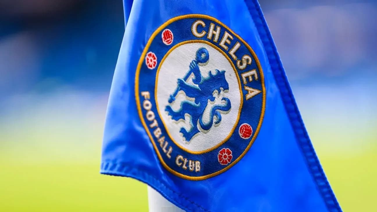 Bandera del Chelsea Football Club en el estadio Bandera del Chelsea Football Club en el estadio