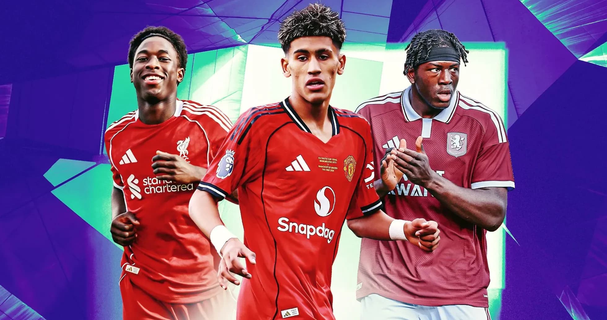 Tres jugadores de fútbol en camisetas de clubes Tres jugadores de fútbol en camisetas de clubes