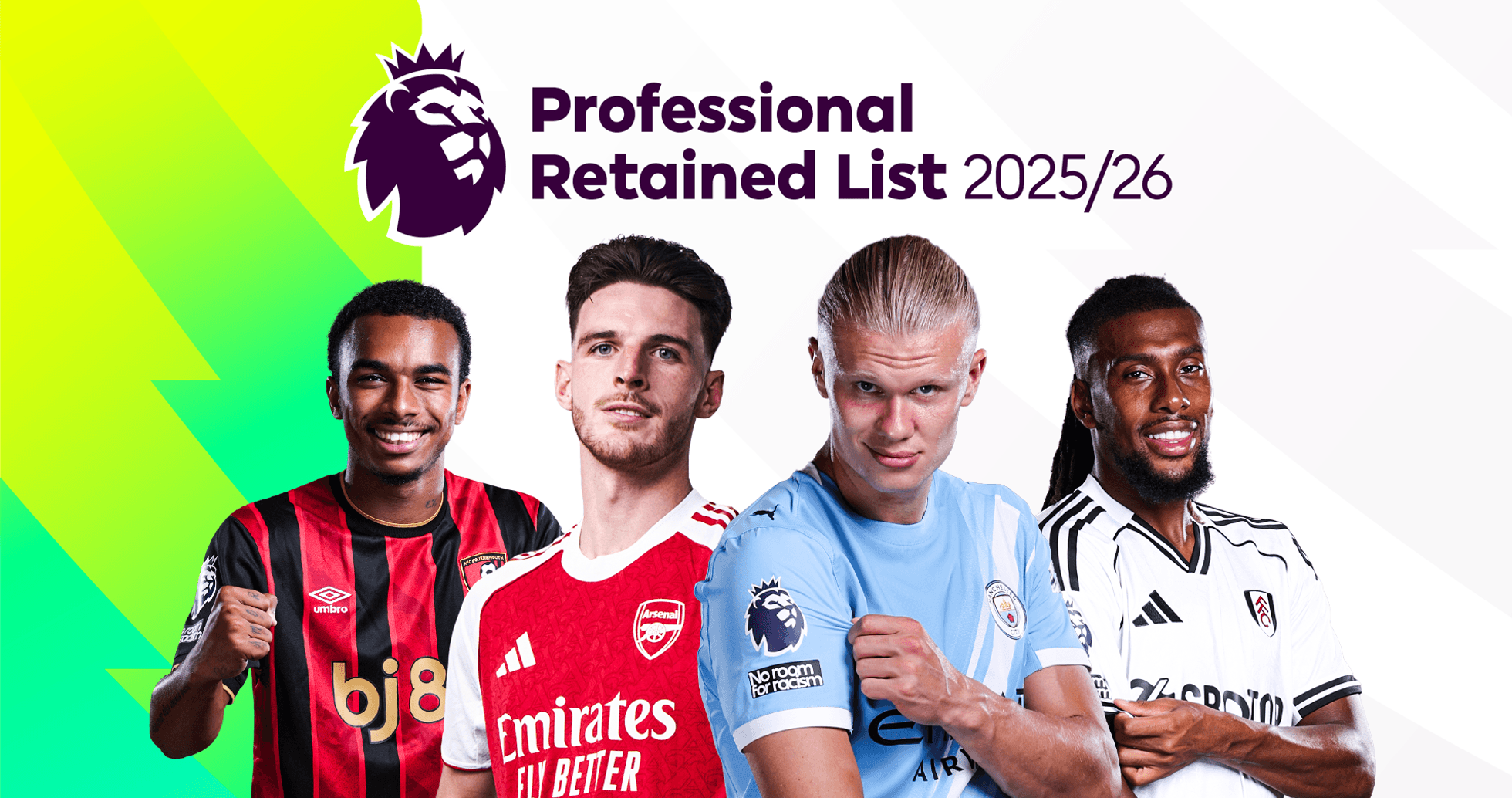 Cuatro jugadores de la Premier League en uniforme Cuatro jugadores de la Premier League en uniforme