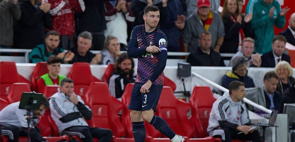 Liverpool elimina a Tottenham de la Carabao Cup con victoria 3-1 en Anfield y emotivo regreso de Andy Robertson Liverpool elimina a Tottenham de la Carabao Cup con victoria 3-1 en Anfield y emotivo regreso de Andy Robertson